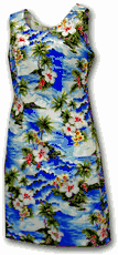 Hawaiian Dresses for Women Waikiki Beach Blue