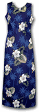 Hawaiian Dresses Hibiscus Island Navy Long Tank  (XS-2XL)