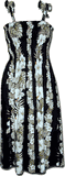 Hawaiian Dresses Tube Hibiscus Panel Black