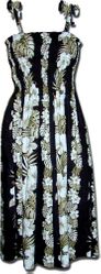 Hawaiian Dresses Tube Hibiscus Panel Black Hawaiian Dresses Tube Hibiscus Panel Black