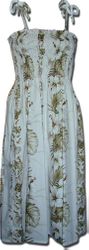 Hawaiian Dresses Tube Hibiscus Panel White