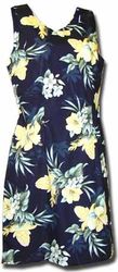 Hawaiian Gingers Tropical Tank Dress Black