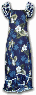 Hawaiian Muu Muu Navy Hibiscus Islands