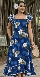 Hawaiian Muu Muu Navy Hibiscus Islands Hawaiian Muu Muu Navy Hibiscus Islands