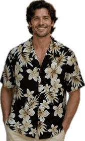 Hawaiian Print Shirts Black Native Hibiscus
