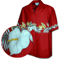 Hawaiian (Red) Anthurium Flowers Aloha Shirt