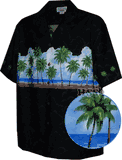 Hawaiian Shirts Black Palm Springs