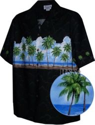 Hawaiian Shirts Black Palm Springs