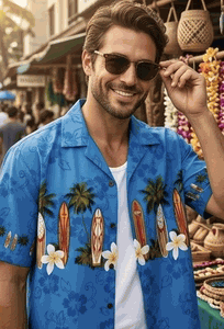 Hawaiian Shirts Blue Surf Up