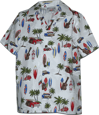 Hawaiian Shirts for Boys Woody Palms in White