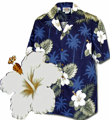 Hawaiian Shirts (Navy) Hibiscus Islands 