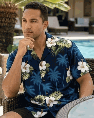 Hawaiian Shirts (Navy) Hibiscus Islands Hawaiian Shirts (Navy) Hibiscus Islands