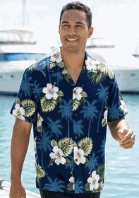 Hawaiian Shirts (Navy) Hibiscus Islands 
