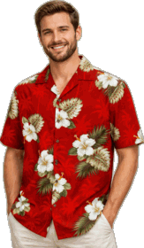 Hawaiian Shirts (Red) Hibiscus Islands