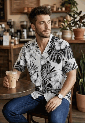 Hawaiian Shirts UK (White) Hibiscus Blossom