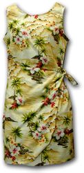 Hawaiian Style Dresses Maize Waikiki Beach Sarong Dress