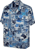Hawaiian Style Men's Aloha Shirt Blue3870