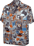 Hawaiian Style Men's Aloha Shirt Rust3870