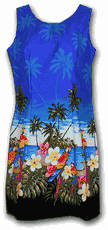 Hawaiian Sun Dresses Blue Beach Parrot Dress 