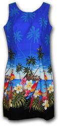 Hawaiian Sun Dresses Blue Beach Parrot Dress 