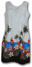 Hawaiian Sun Dresses White Beach Parrot Dress 