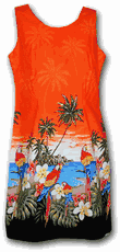 Hawaiian Sun Dresses White Beach Parrot Dress (S-XL)