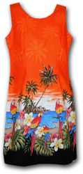 Hawaiian Sun Dresses White Beach Parrot Dress (S-XL)