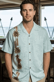 Hawaiian Tiki Panel Aloha Shirt Sky Hawaiian Tiki Panel Aloha Shirt Sky