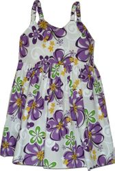 Hawaiian Toddler Dresses Cute Hibiscus in Purple