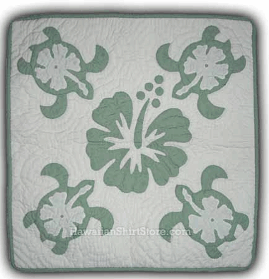 Hawaiian Turtles Quilted Pillow Covers 16"X16"