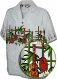 Hawaiian Ukulele Men's Vintage Aloha Shirts White