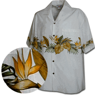 Hawaiian (White) Anthurium Flowers Aloha Shirt