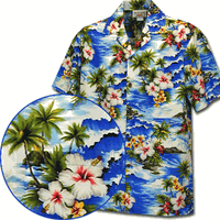 Hawiian Clothing (Blue) Waikiki Beach
