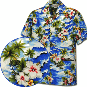 Hawiian Clothing (Blue) Waikiki Beach