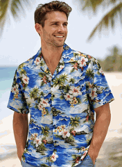 Hawiian Clothing (Blue) Waikiki Beach
