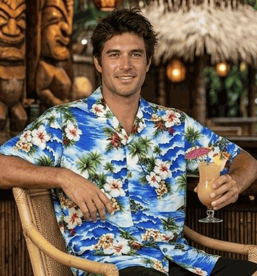 Hawiian Clothing (Blue) Waikiki Beach