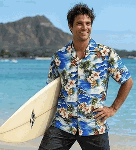 Hawiian Clothing (Blue) Waikiki Beach
