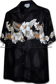 Hibiscus Band Hawaiian Boy Shirts Black Hibiscus Band Hawaiian Boy Shirts Black