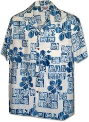 Hibiscus Fusion Men's Hawaiian Aloha Shirts White