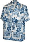 Hibiscus Fusion Men's Hawaiian Aloha Shirts White