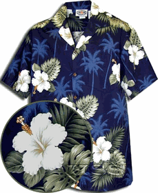 Hibiscus Island Boy Hawaiian Aloha Shirts Navy Hibiscus Island Boy Hawaiian Aloha Shirts Navy