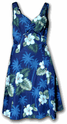 Hibiscus Island Navy Hawaiian Sun Dress Hibiscus Island Navy Hawaiian Sun Dress