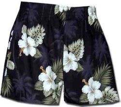 Hibiscus Islands Black Boxer Short (S)