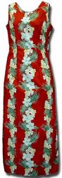 Hibiscus Panel Long Tank Dress Red (XS,S)