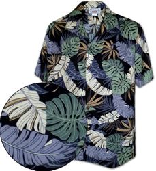 Hilo Tropical Pacific Legend Men's Aloha Shirts Black