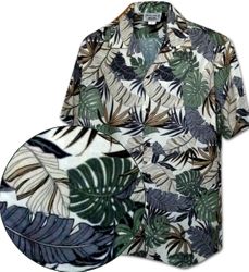 Hilo Tropical Pacific Legend Men's Aloha Shirts Cream