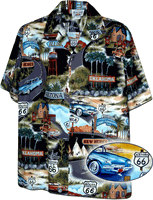 Historic Route 66 Mens Car Shirts Black