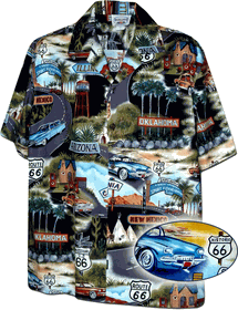Historic Route 66 Mens Car Shirts Black