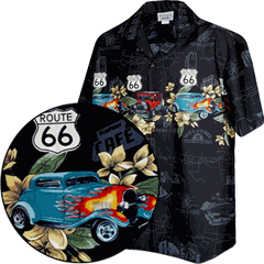 Historic Route 66 with Classic Cars Shirts Black