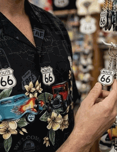 Historic Route 66 with Classic Cars Shirts Black
